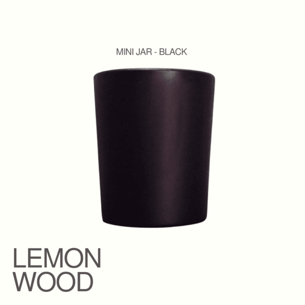 Lemon Wood | Matt Black Glass Jar – 100