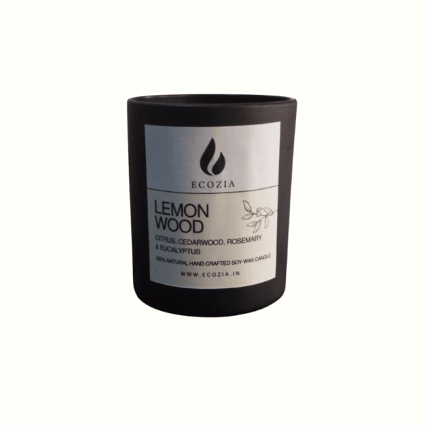 Lemon Wood | Matt Black Glass Jar – 250 - Image 2