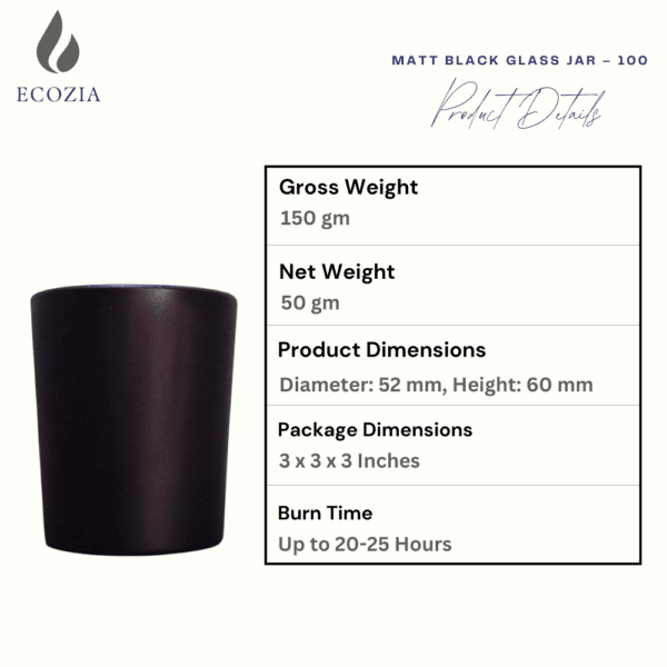Lemon Wood | Matt Black Glass Jar – 100 - Image 3