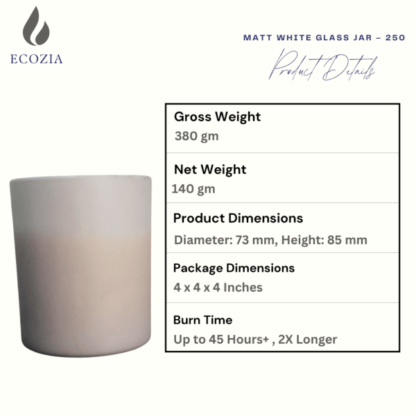 Lemon Wood | Matt White Glass Jar – 250 - Image 5