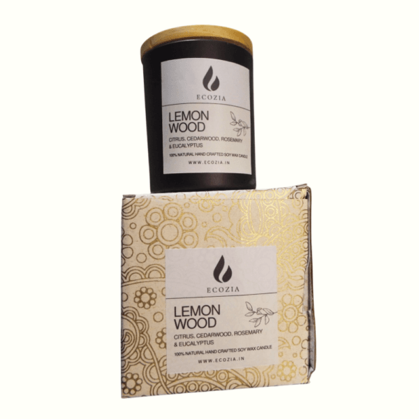 Lemon Wood | Matt Black Glass Jar – 250 - Image 3