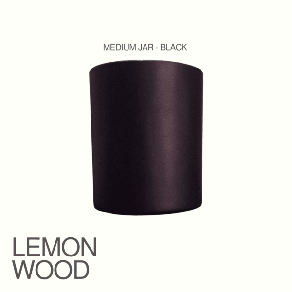 Lemon Wood | Matt Black Glass Jar – 250