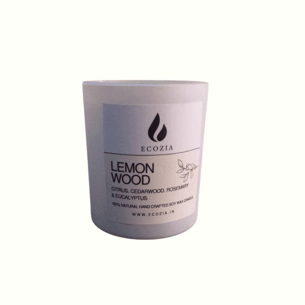 Lemon Wood | Matt White Glass Jar – 100 - Image 2