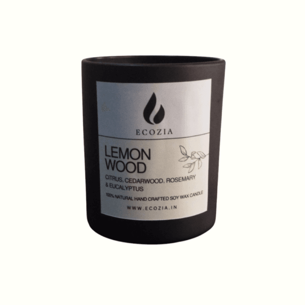 Lemon Wood | Matt Black Glass Jar – 100 - Image 2