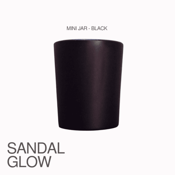 Sandal Glow | Matt Black Glass Jar – 100