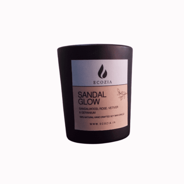 Sandal Glow | Matt Black Glass Jar – 100 - Image 2