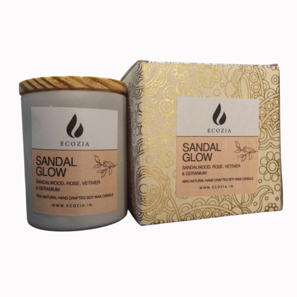 Sandal Glow | Matt White Glass Jar – 250 - Image 3