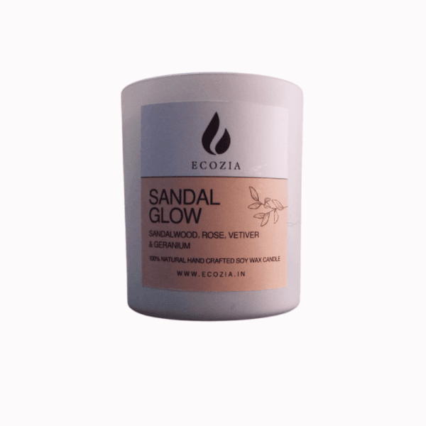 Sandal Glow | Matt White Glass Jar – 250 - Image 2