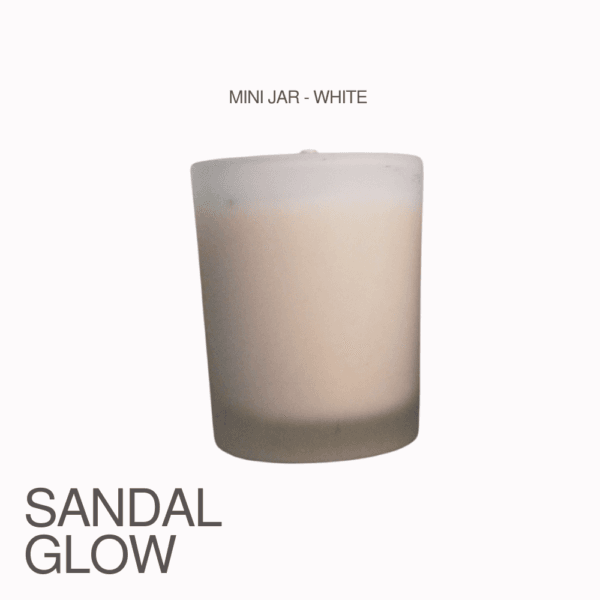 Sandal Glow | Matt White Glass Jar – 100