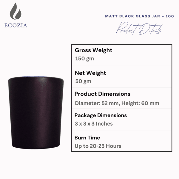 Sandal Glow | Matt Black Glass Jar – 100 - Image 5