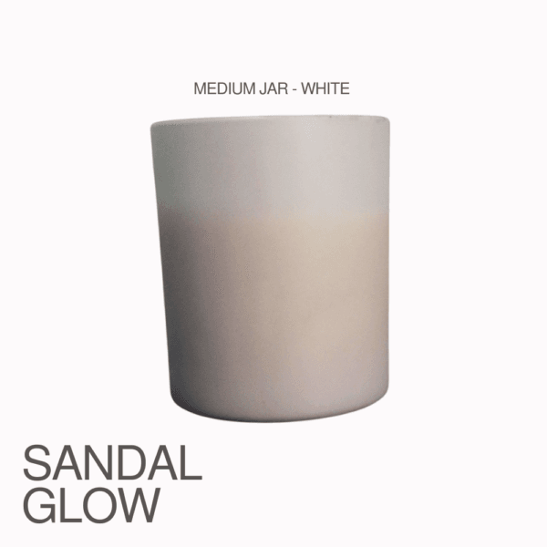 Sandal Glow | Matt White Glass Jar – 250