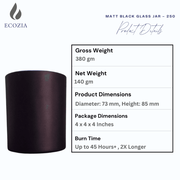 Velvet Vanilla | Matt Black Glass Jar – 250 - Image 4