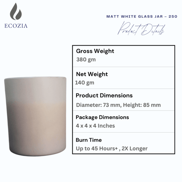 Velvet Vanilla | Matt White Glass Jar – 250 - Image 5