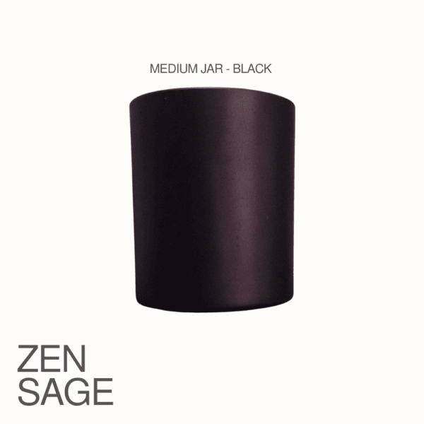 Zen Sage | Matt Black Glass Jar – 250