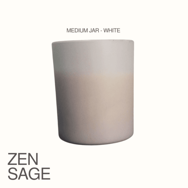 Zen Sage | Matt White Glass Jar – 250