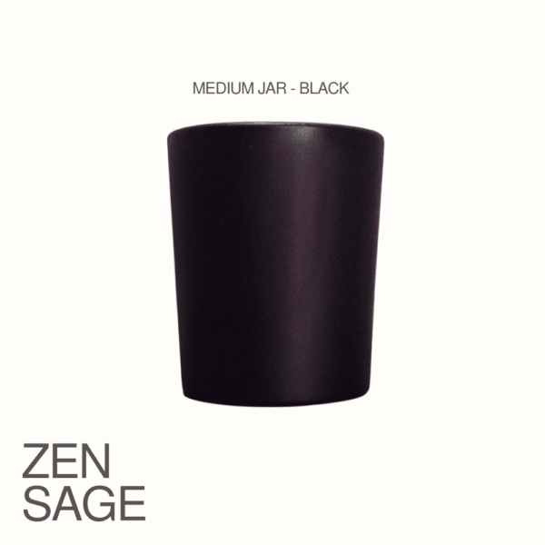 Zen Sage | Matt Black Glass Jar – 100