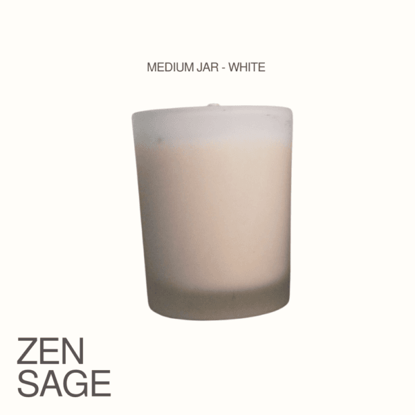 Zen Sage | Matt White Glass Jar – 100